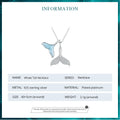 925 Sterling Silver Sky Blue Enamel Whale Tail Pendant Necklace Double Fish Tail Neck Chain for Women Fine Jewelry BSN294