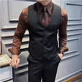 5XL-M( Vest + Pants) High-end Brand stripe Suit Vest 2 pieces Men Luxury Fashion Groom Wedding Vest Set Male Club Party Clothing