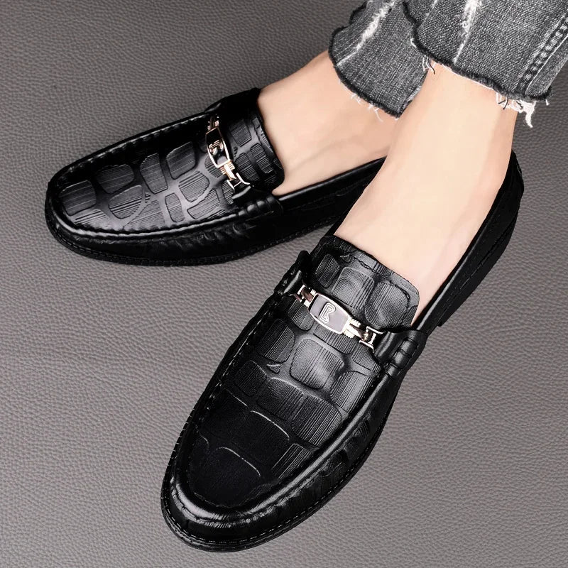 High Quality Mens Loafers Genuine Leather Men's Casual Shoes Brand Driving Shoes Male Comfortable Loafer Men All-match Moccasin