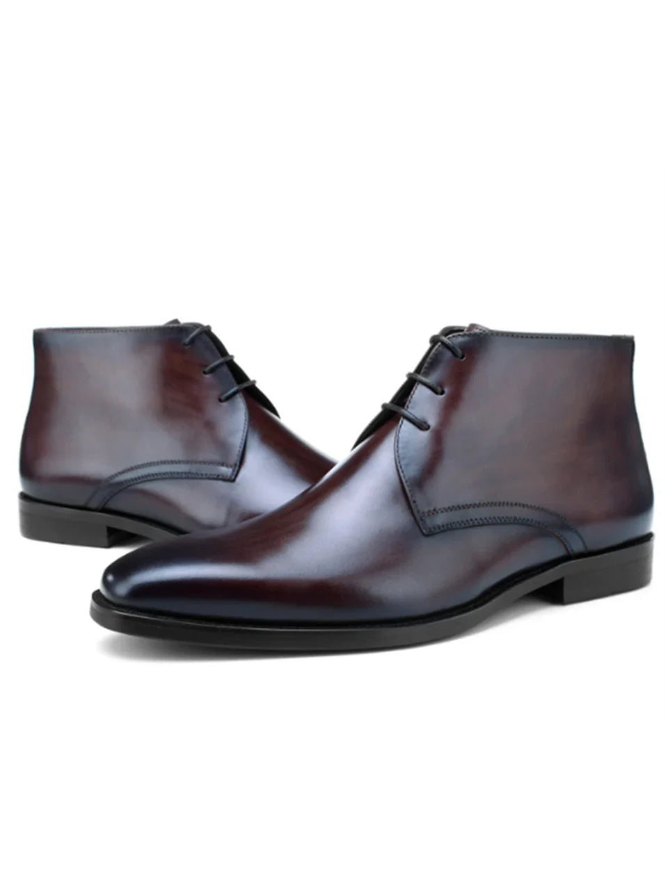 Calf Leather Men's Western Ankle Boots - Comfortable in Stock Chelsea Riding Boots for Men