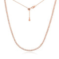 2mm Moissanite Tennis Necklaces for Women Solid s925 Silver Adjustable Choker Chain Wedding Diamond Rhinestone Necklace