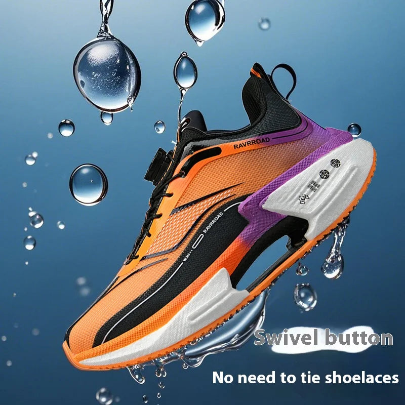 Family carbon plate running shoes for Boys Big Boys Student rotating button Technology TPU+ Popcorn high pop sneakers for girls