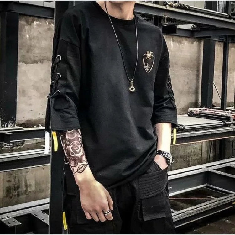 تيشيرتات رجالية صيفية بتصميم أنمي Techwear أزياء Harajuku Y2k عصرية ملابس الشارع الهيب هوب بانك للرجال والنساء طلاب المدارس