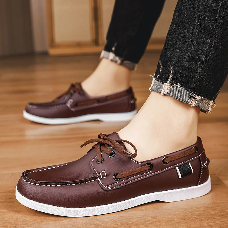 Men’s Strap Design Boat Shoes – Casual Non-Slip Loafers for Summer & Everyday Wear