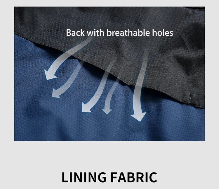 Camping Hiking Jacket Men Autumn Outdoor Sports Coats Climbing Trekking Windbreaker Travel Waterproof Jackets Black