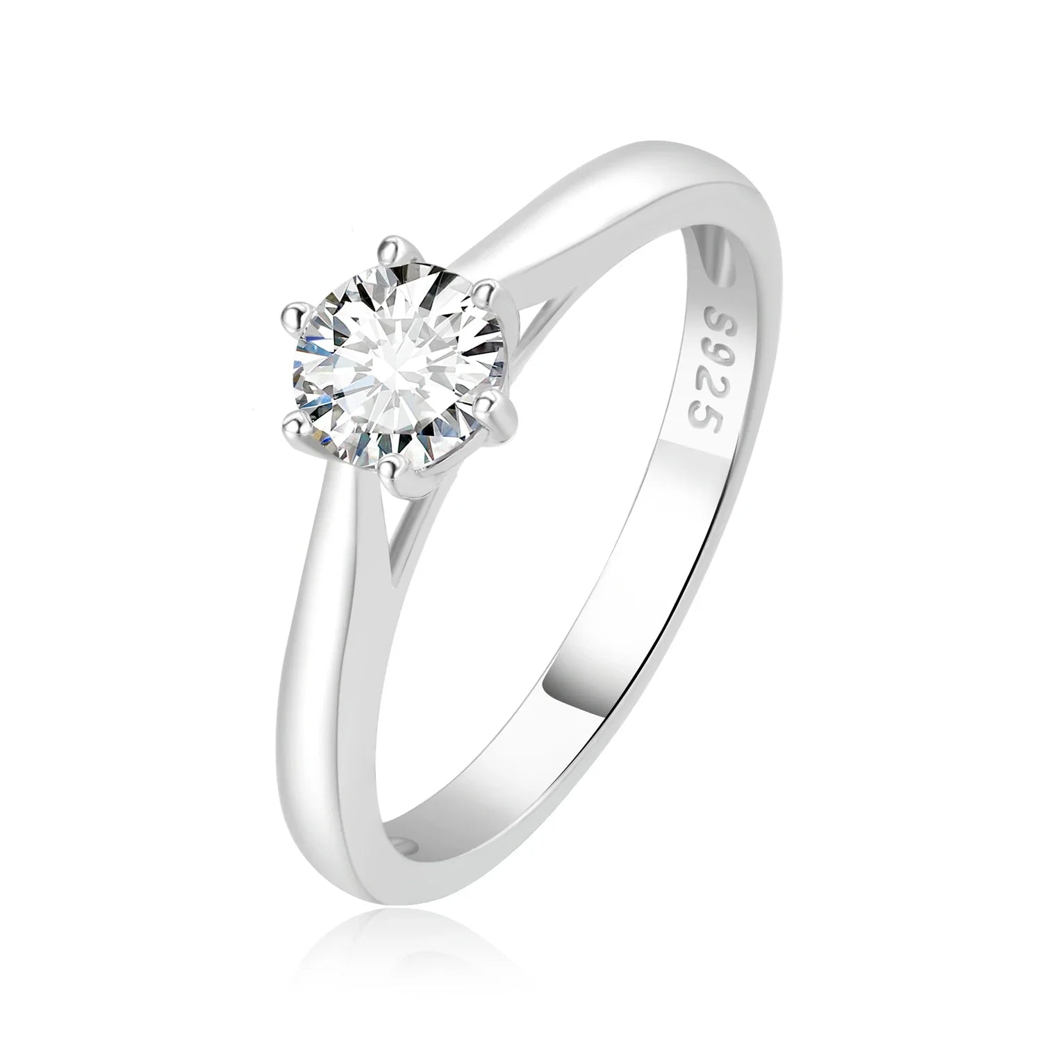 Moissanite D Color 0.5ct 1ct 2ct Round Cut S925 Sterling Silver Solitaire Wedding Engagement Ring for Women