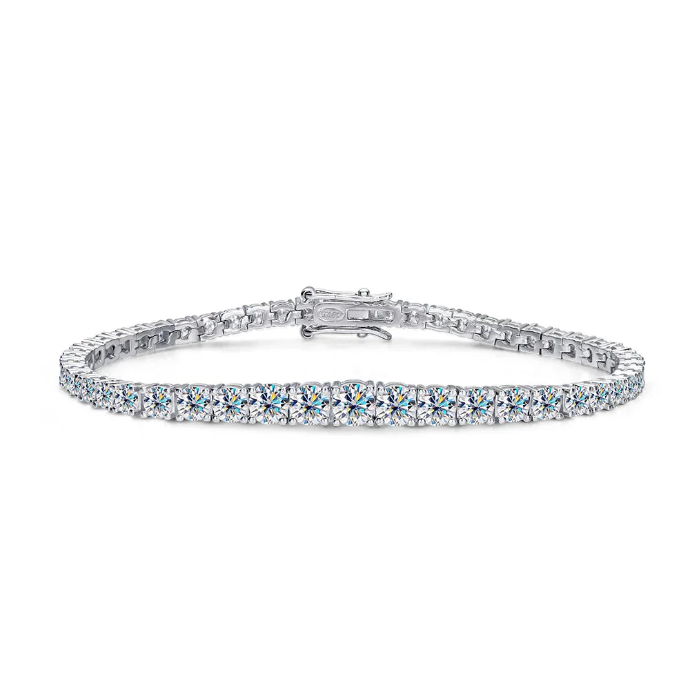 100% 925 Sterling Silver Gradient Size Moissanite Tennis Bracelet For Women Diamond Bangle Luxury Fine Jewelry Gift