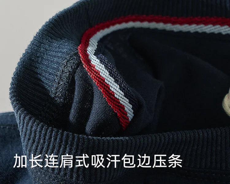 Autumn American Retro Long Sleeve O-neck Solid Color T-shirt Men's Fashion Simple 100% Cotton Washed Old Casual Bottoming Tops