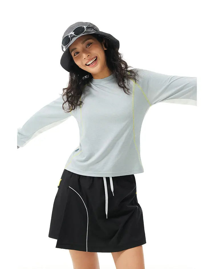 Unisex Sport  Long-Sleeved T-Shirt with Moisture-Wicking, Quick-Drying & Contrast Shoulder Design