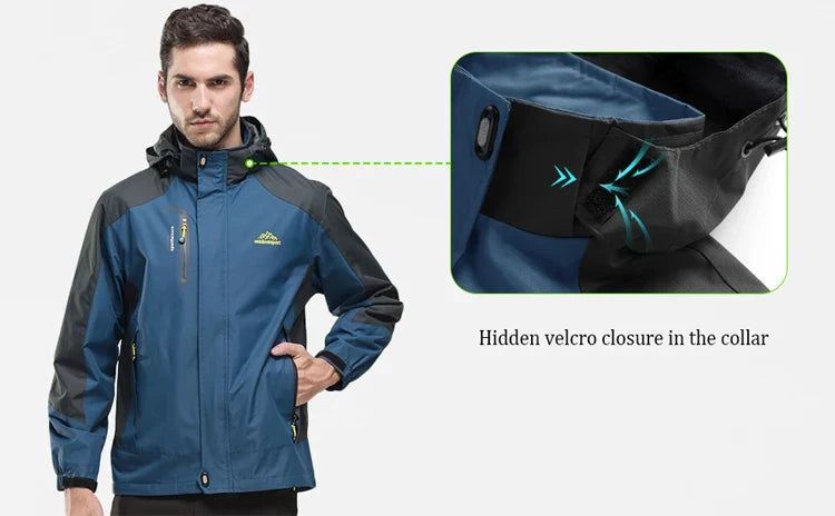 Men Autumn Jacket Camping Hiking Trekking Windbreaker Waterproof With Hood Spring Outdoor Sports Travel Climbing Coats