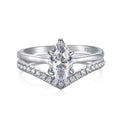 D VVS1 1ct Marquise Cut Moissanite Ring GRA s925 Sterling Silver Plated 18k Diamond Stacking Engagement Rings for Women