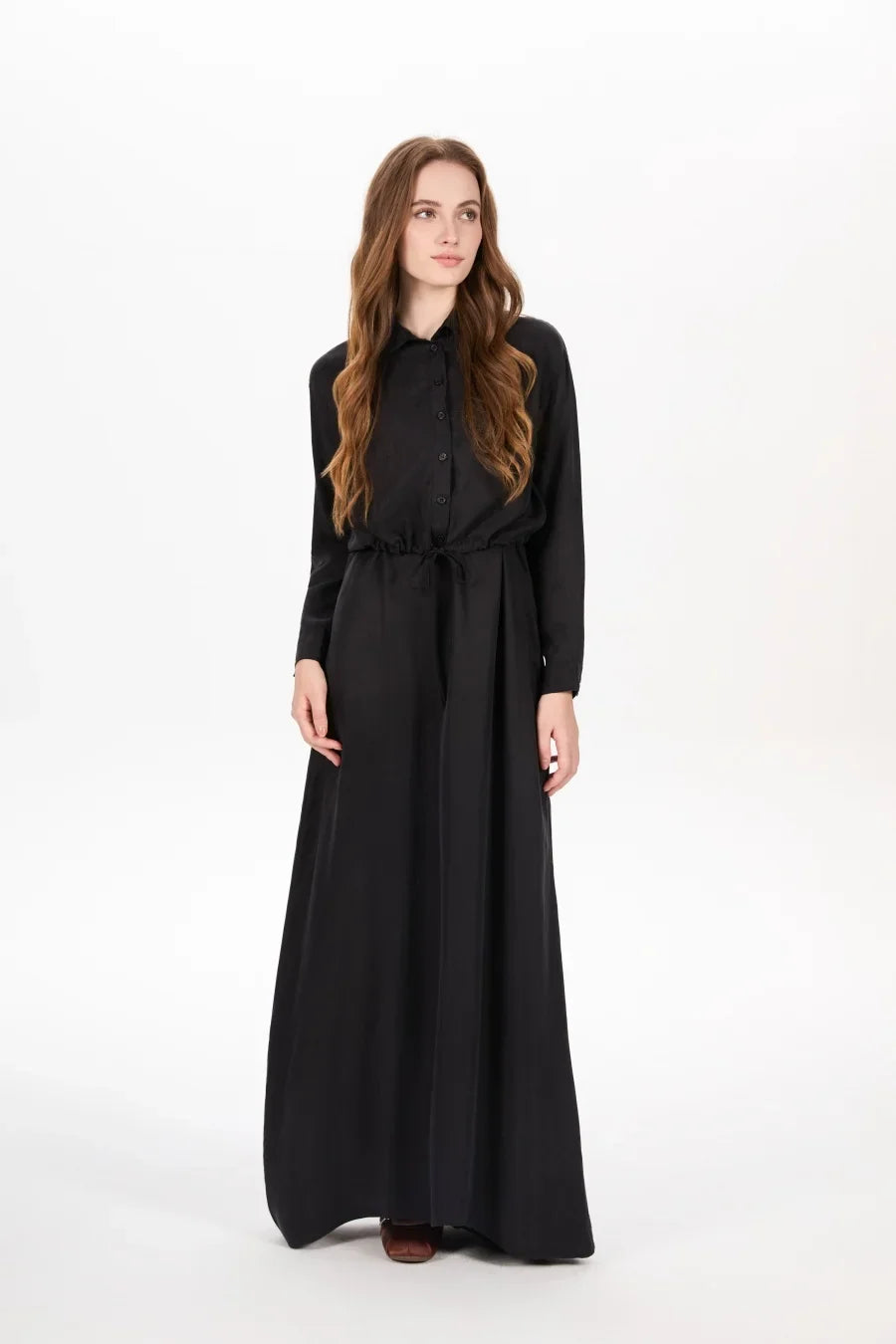 AW25 super soft high quality expensive cupro collection shirt + slip dress + skirt + print mockneck woman matching set