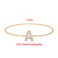 Trendy A Moissanite Bracelets for Women Letter Charm Adjustable Chain 100% 925 Sterling Silver Wedding Fine Jewelry Gifts