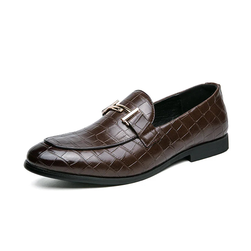 2024 High Quality Casual Leather 38~48 Designer Mens Dress Wedding Black Fashion Office Business Loafers Formal Shoes for Men