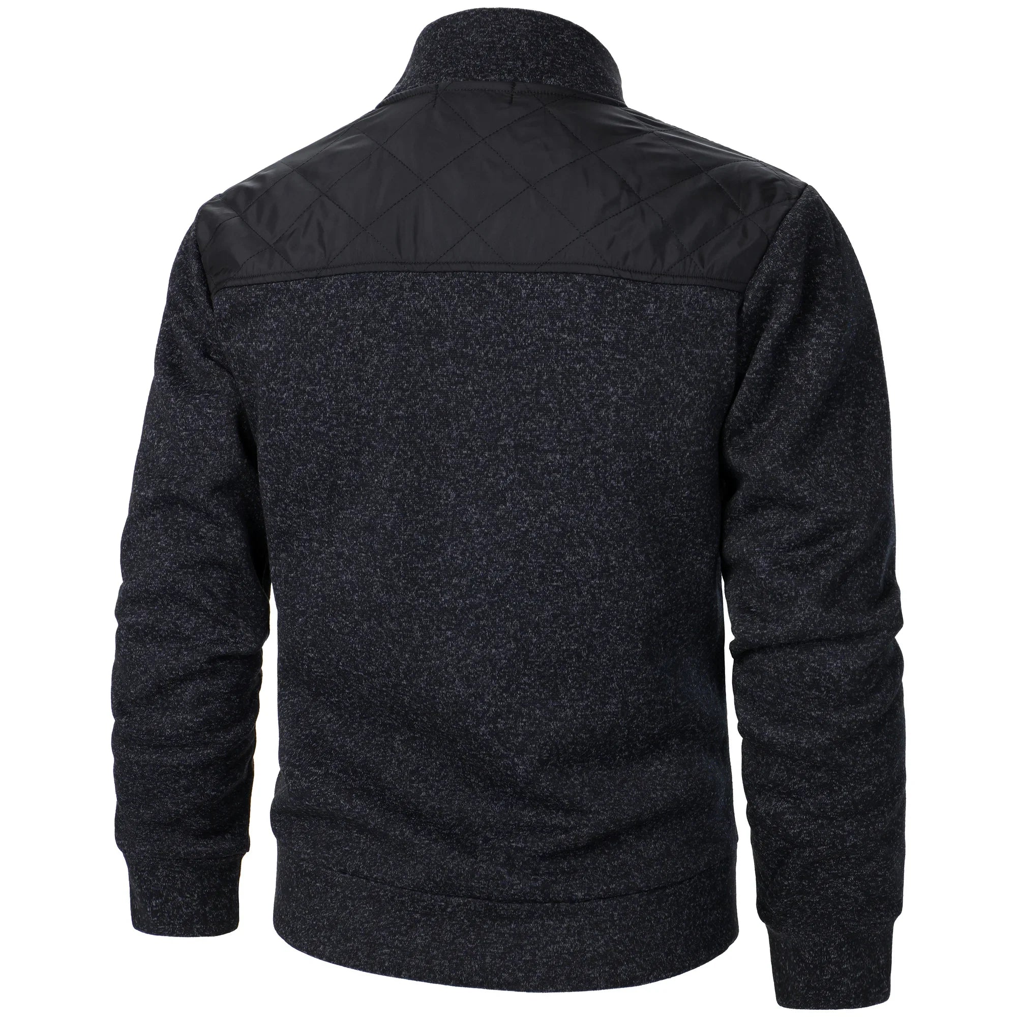 Autumn/winter men's stand-up collar striped check zipper sweater coat with color