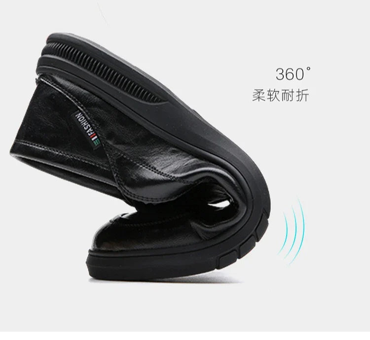 2026 Spring Business Casual Shoes for Men Solid Color New Designer Half Slippers Shoes Male Fashion Soft Sole Leather Shoe Man
