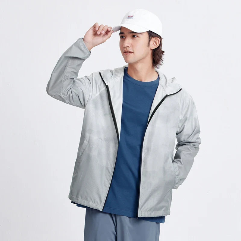 Jacket Men'S Summer Foldable Storage Top Simple Casual Style Hooded Couple