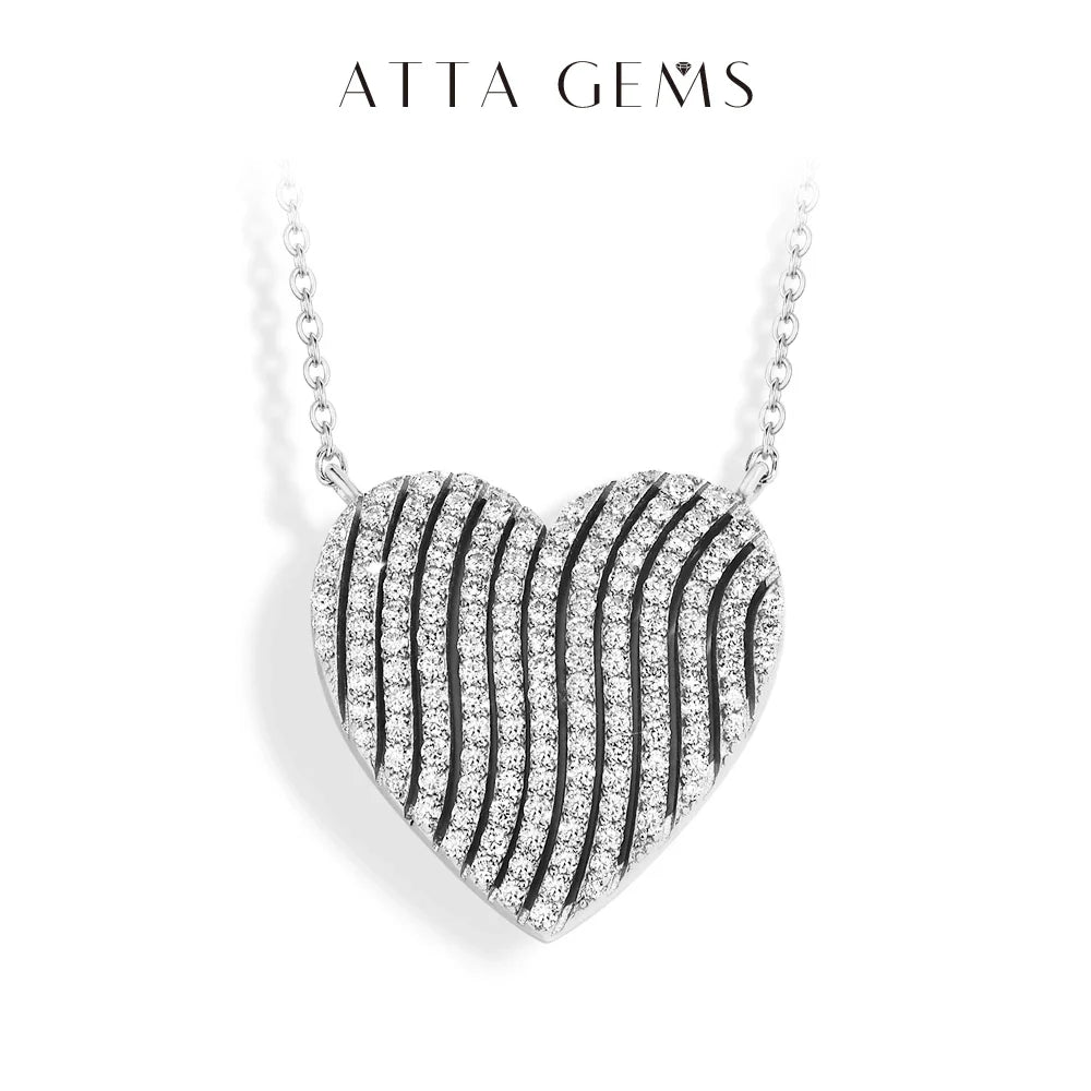 2024 New Luxury  D VVS1 Color Moissanite Necklace for Women Heart Shape Sparkling 100% 925 Sterling Silver Fine Jewelry