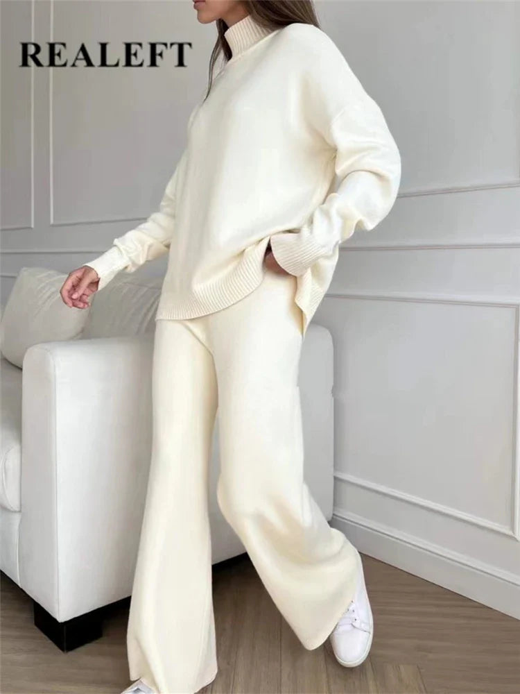 Women Sets Knitted Tracksuit
