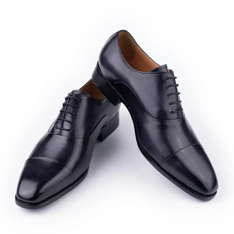 High Quality Handmade Mens Oxford Leather Shoes Inner Suture Genuine Leather Men Dress Shoes Business Formal Leather Shoes