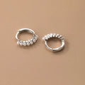 925 Sterling Silver Vintage Simple Pearl Huggies Ear Buckles for Women Charms Party Piercing Hoop Earrings Jewelry Gift