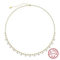Unique 925 Sterling Silver Ball Bead Necklace with Natural Pearls Vintage Choker Neck Chain for Women Jewelry GPN37