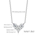 Moissanite Pendant Necklaces for Women 1 - 1.8ct D VVS1 Lab Diamond with Certificates s925 Silver Chain Dainty Necklace