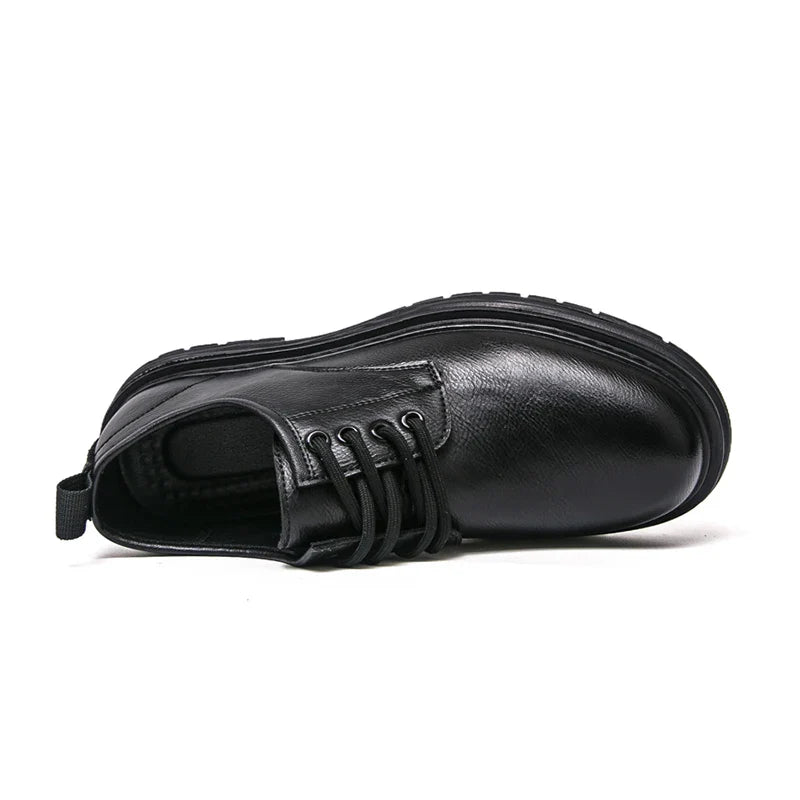2025 New British-style black casual leather shoes for men's business formal wear large-sized work shoes trendy size 48
