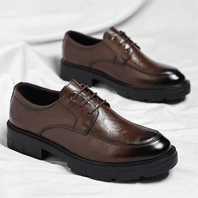 Men Dress Elevator Shoes Platform Breathable Lift Casual Business Luxury Genuine Leather Heightening Shoes5/8/10CM Taller Male