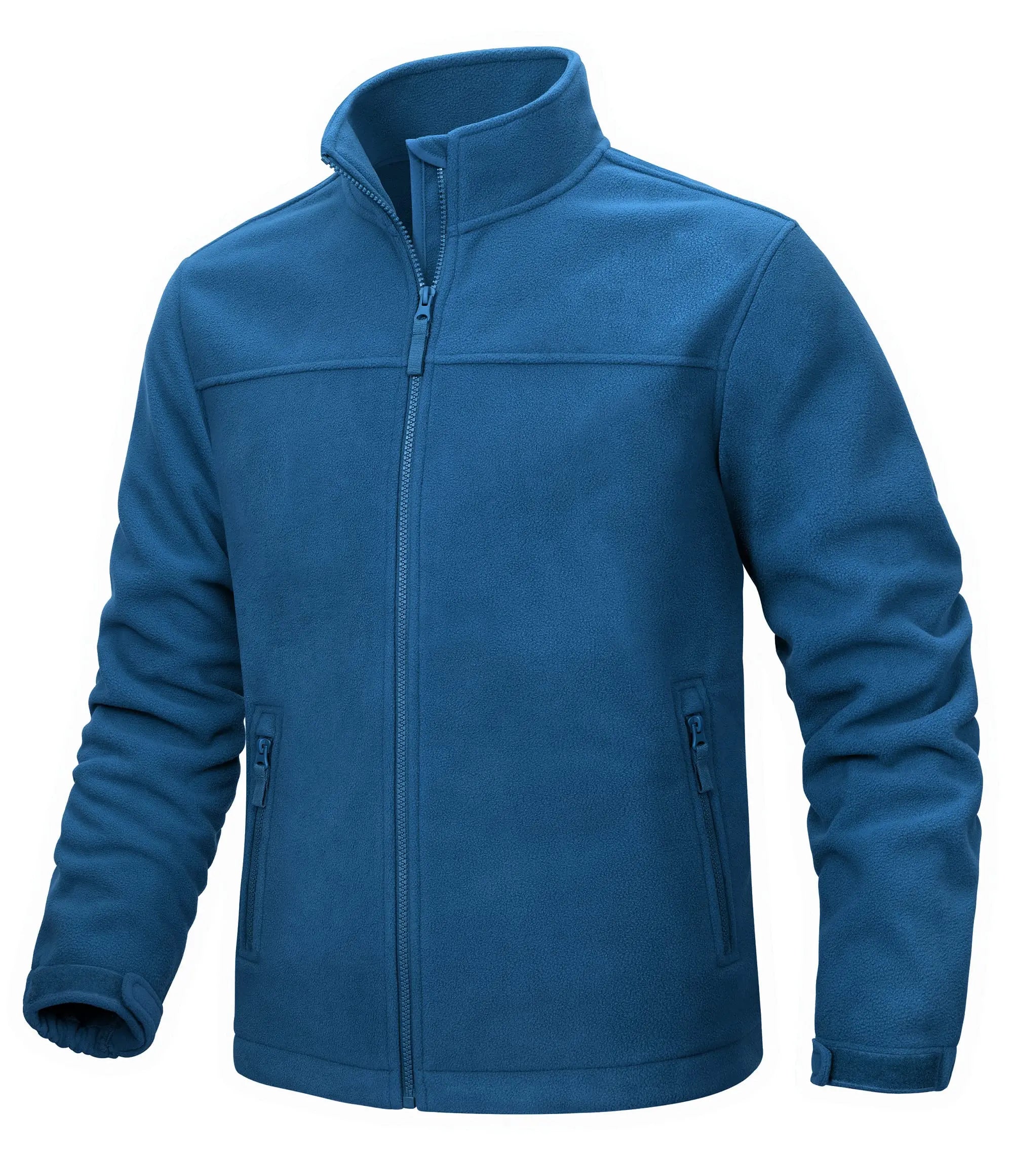 TACVASEN Winter Fleece Jackets Mens Full Zip Stand Up Work Jacket Coats Zipper Pockets Hiking Jacket Outdoor Windbreaker