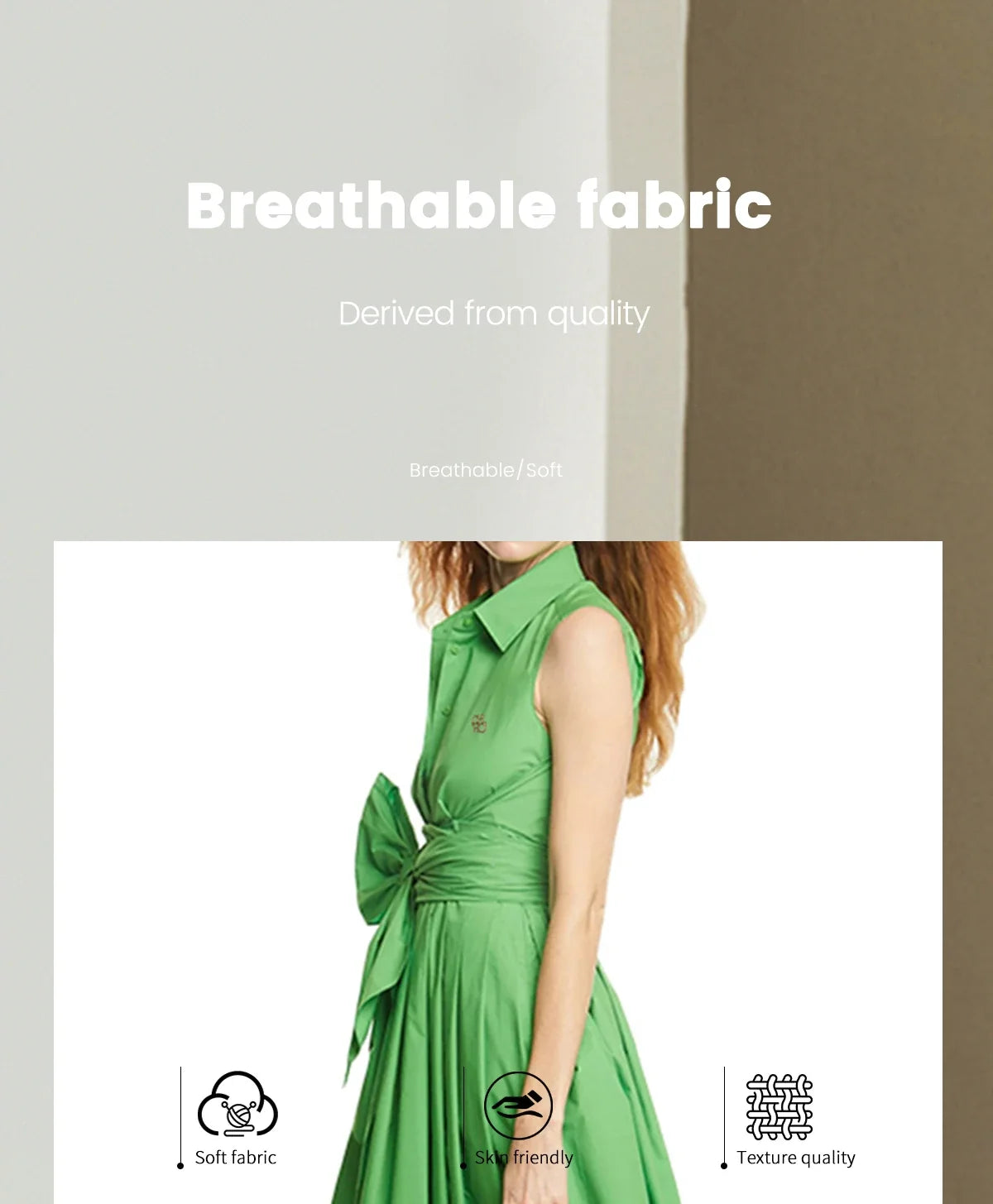 2024 Summer New Casual Commuting Elegant Lapel Women's Dress Fashion Solid color Ruched Buttoned V Neck Shirt Dresses