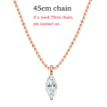 3CT 7*14MM Marquise Cut Moissanite Necklace for Women Solitaire Pendant Sparkling Chain Lab Diamond Pure 925 Jewelry