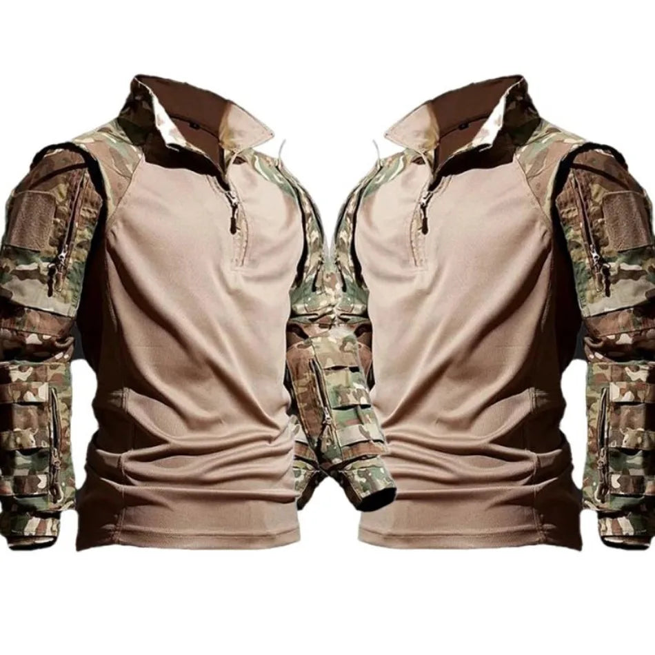 New Tactical Hunting Suit Outdoors Training Durable Breathable Camo Set Waterproof Quick Drying windproof Combat Two Piece Set