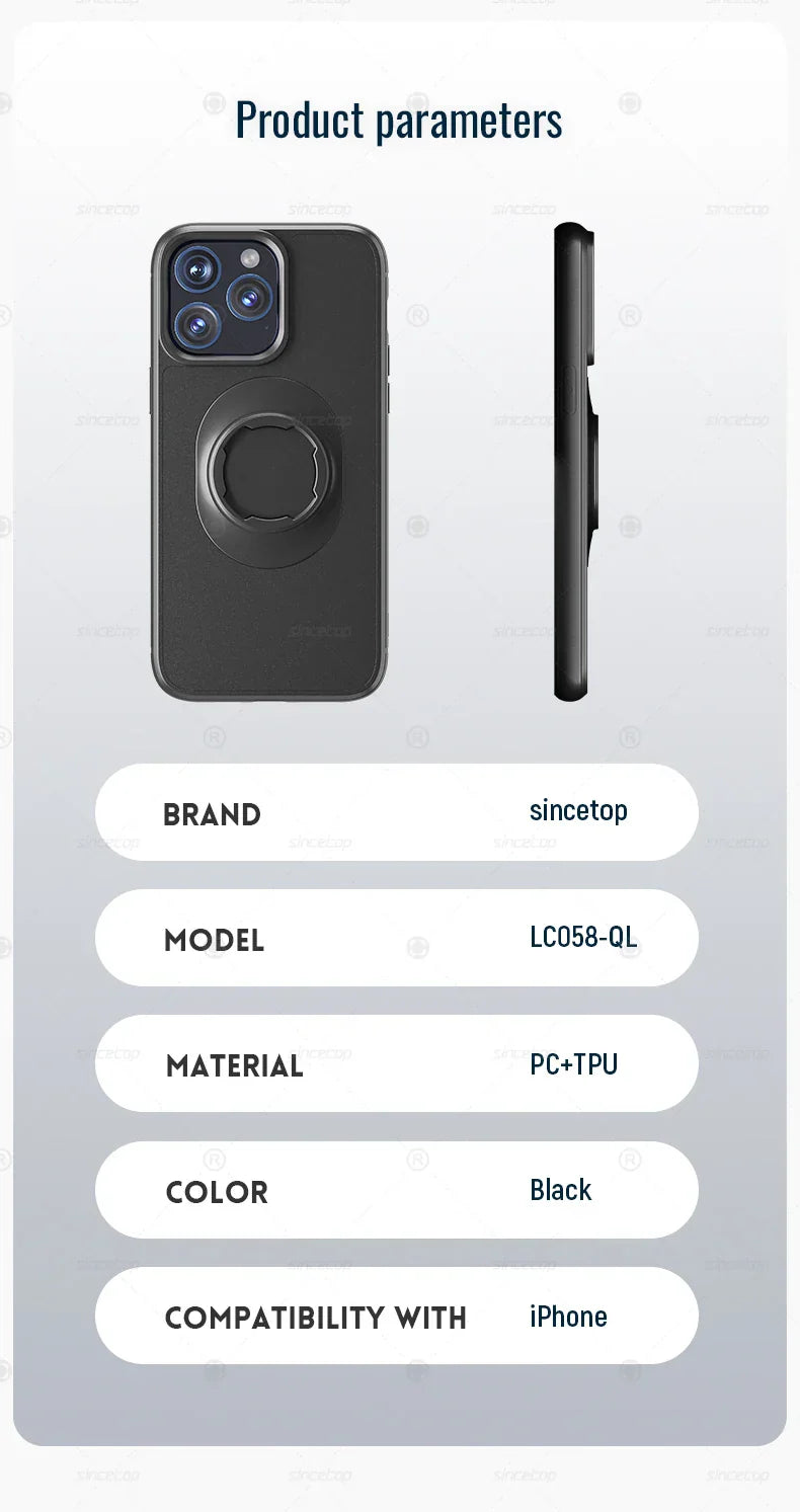 Shockproof Case for iPhone 17/16/15/14/13/12/11Pro Max Quad-Style Motorbike / Bicycle Phone Holder/Car Mount with Lock-in Design