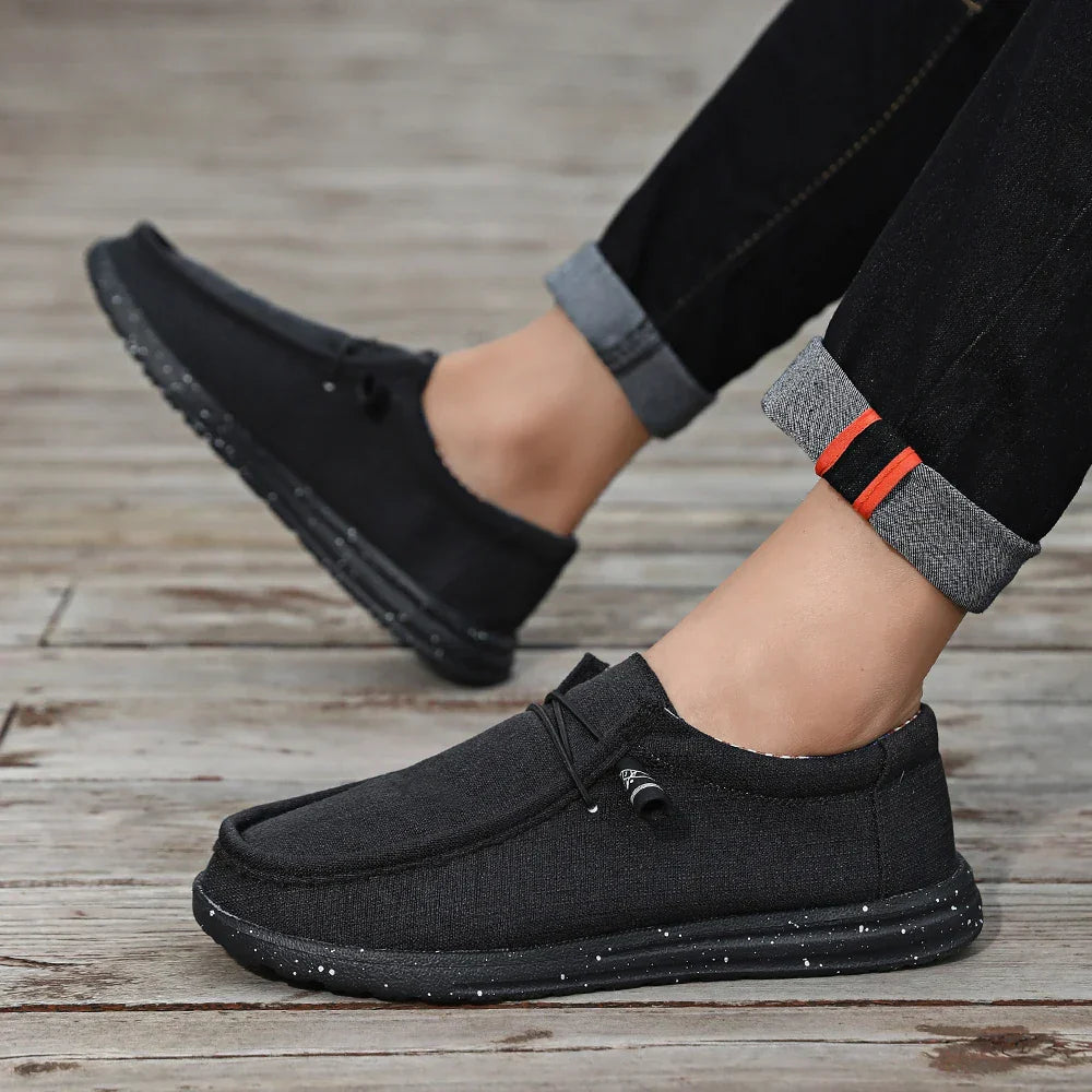 Plus Size Men's Solid Color Breathable Slip On Classic Loafer Shoes Comfy Casual Durable Lightweight Walking Shoes