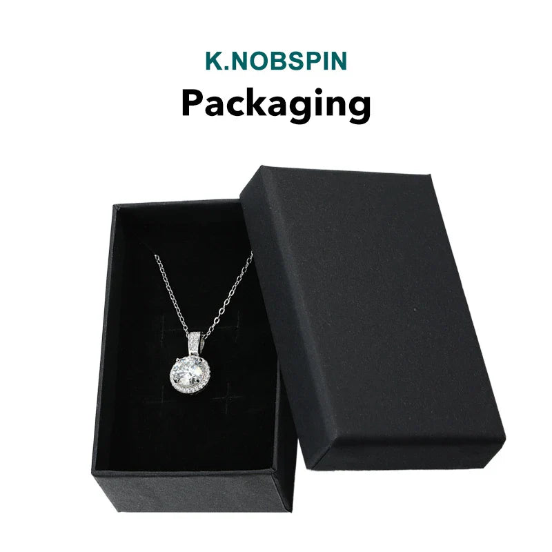 925 Sterling Silver Necklace For Women Real Moissanite Diamonds Pendant With GRA Certificate Neck Chain Fine Jewelry