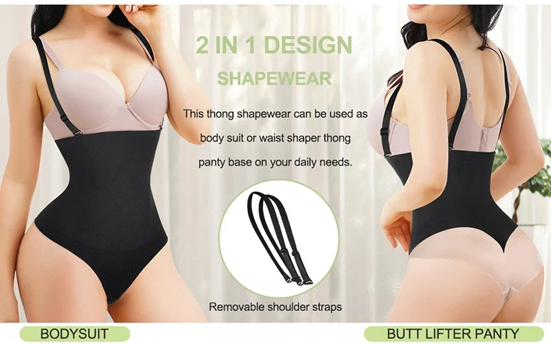 Thong Bodysuit Shapewear Women Underbust Body Shaper Tummy Control Slimming Underwear Push Up Butt Lifter Abdomen Shapers Corset