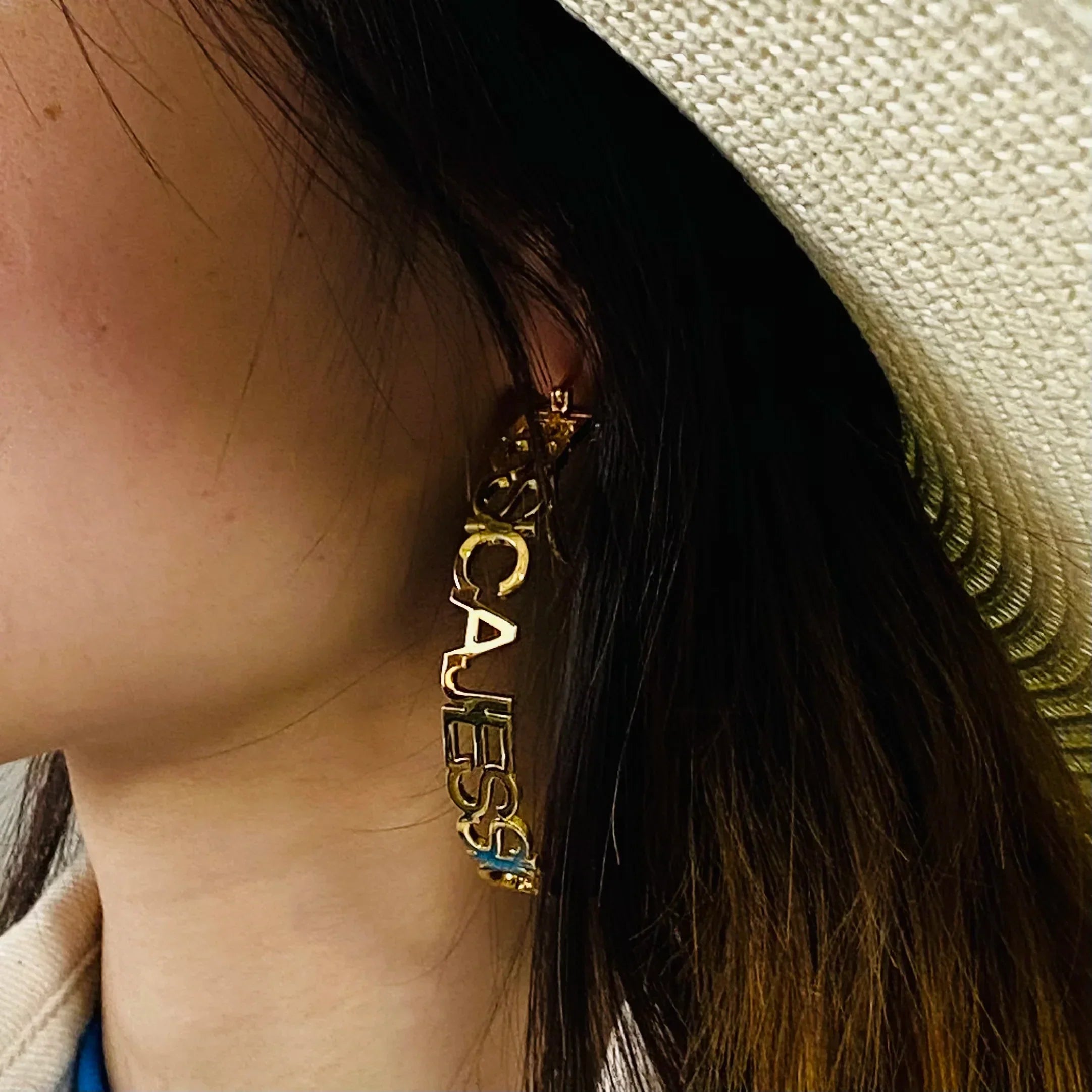 Custom Hoop Earrings With Name Personalized Name Earrings For Women Large Circle Letter Earrings Gold Stainless Steel Jewelry